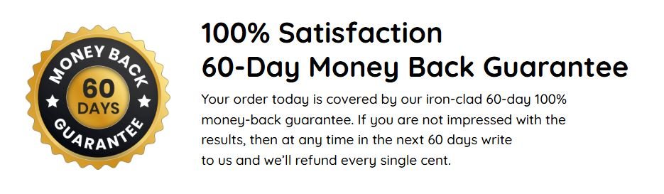 Prostadine 60 day money back satisfaction guarantee information graphic